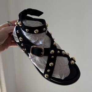 Steve Madden Black Gold Sandals (In Box) - 7